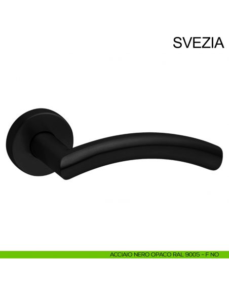 Maniglia in acciaio per porta Svezia Fimet Inox nero opaco RAL 9005