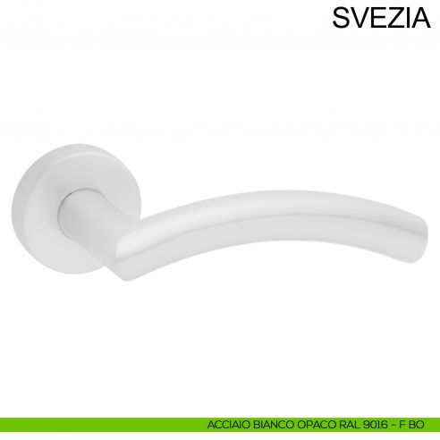 Maniglia in acciaio per porta Svezia Fimet Inox bianco opaco RAL 9016