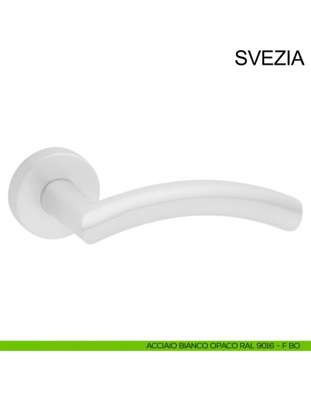 Maniglia in acciaio per porta Svezia Fimet Inox bianco opaco RAL 9016