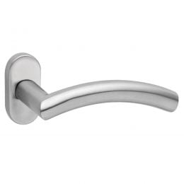 Maniglia con rosetta ovale in acciaio per porta Svezia Fimet Inox