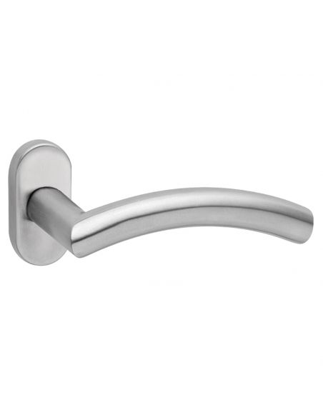 Maniglia con rosetta ovale in acciaio per porta Svezia Fimet Inox
