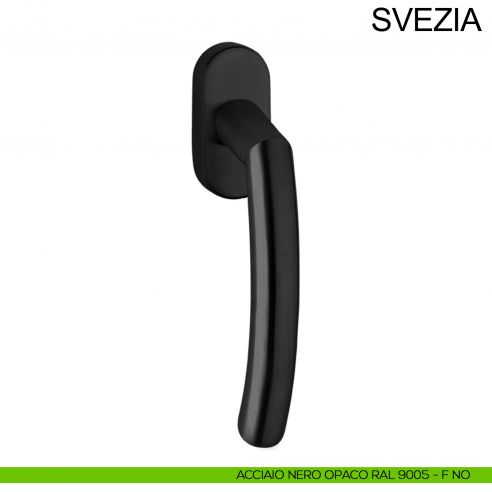 Maniglia in acciaio per finestra DK Svezia Fimet Inox nero opaco RAL 9005