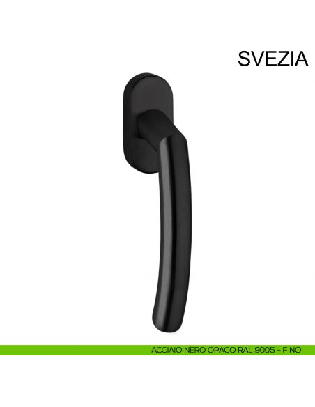 Maniglia in acciaio per finestra DK Svezia Fimet Inox nero opaco RAL 9005