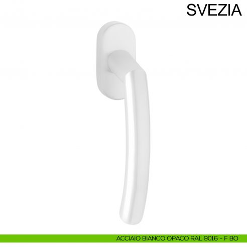 Maniglia in acciaio per finestra DK Svezia Fimet Inox bianco opaco RAL 9016