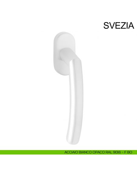 Maniglia in acciaio per finestra DK Svezia Fimet Inox bianco opaco RAL 9016
