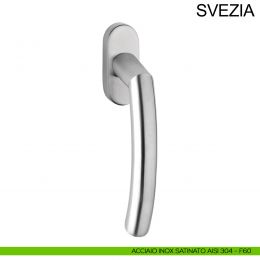 Maniglia in acciaio con rosetta stretta per finestra DK Svezia Fimet Inox 2