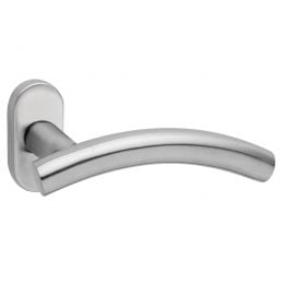 Maniglia in acciaio con rosetta ovale per porta Grecia Fimet Inox