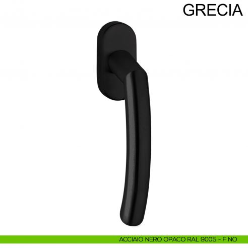 Maniglia in acciaio per finestra DK Grecia Fimet Inox nero opaco RAL 9005