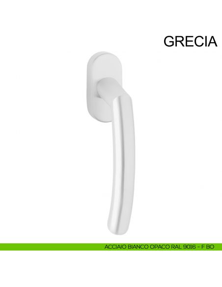 Maniglia in acciaio per finestra DK Grecia Fimet Inox bianco opaco RAL 9016