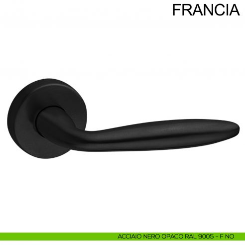 Maniglia in acciaio per porta Francia Fimet Inox nero opaco RAL 9005