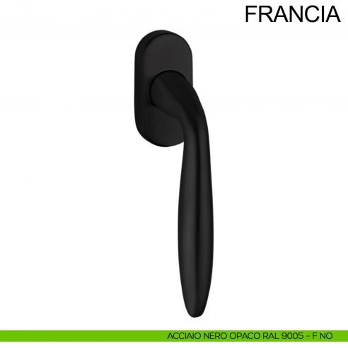 Maniglia in acciaio per finestra DK Francia Fimet Inox nero opaco RAL 9005