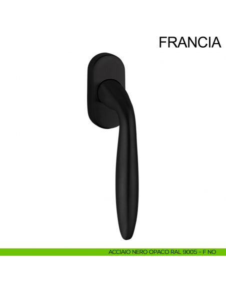Maniglia in acciaio per finestra DK Francia Fimet Inox nero opaco RAL 9005