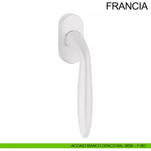Maniglia in acciaio per finestra DK Francia Fimet Inox bianco opaco RAL 9016