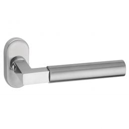 Maniglia in acciaio con rosetta ovale per porta Russia Fimet Inox