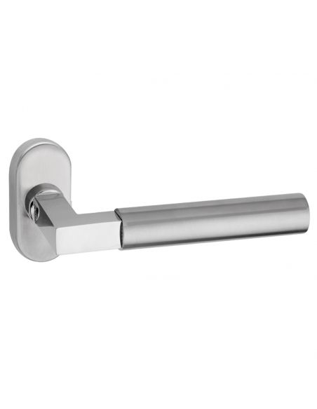 Maniglia in acciaio con rosetta ovale per porta Russia Fimet Inox