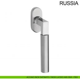 Maniglia per finestra con rosetta stretta in acciaio DK Russia Fimet Inox 2