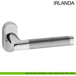 Maniglia in acciaio per porta con rosetta ovale Irlanda Fimet Inox 2