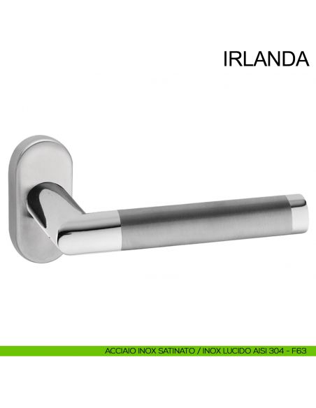 Maniglia in acciaio per porta con rosetta ovale Irlanda Fimet Inox acciaio AISI 304
