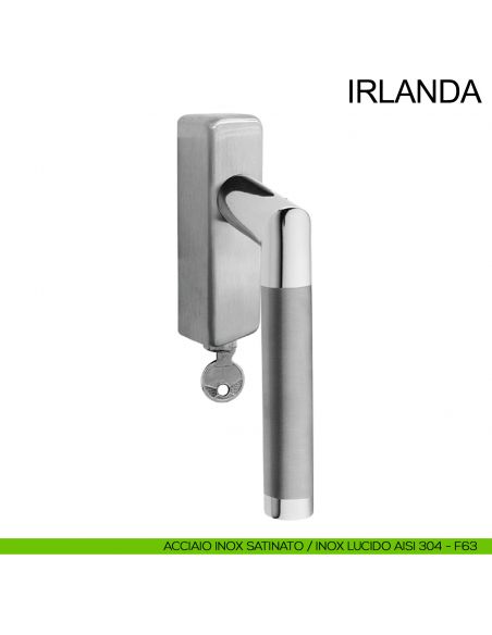 Maniglia con chiave in acciaio per finestra DK Irlanda Fimet Inox acciaio AISI 304