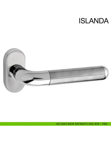 Maniglia in acciaio con rosetta ovale per porta Islanda Fimet Inox acciaio AISI 304
