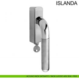 Maniglia in acciaio con chiave per finestra DK Islanda Fimet Inox 2