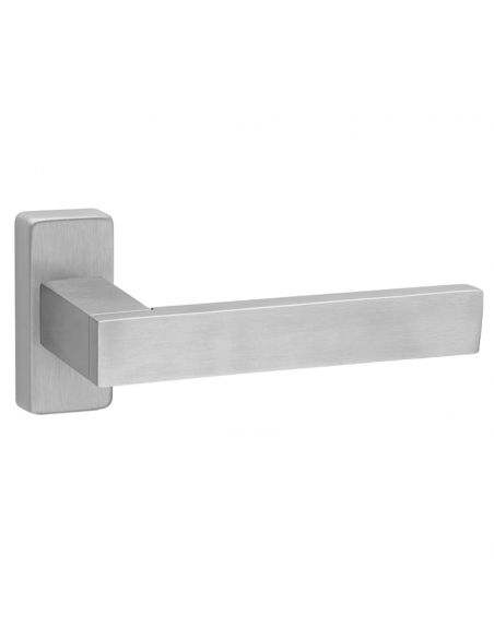 Maniglia in acciaio con rosetta rettangolare per porta Danimarca Fimet Inox
