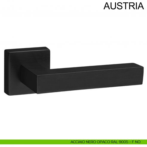 Maniglia in acciaio per porta Austria Fimet Inox nero opaco RAL 9005