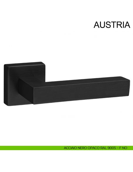 Maniglia in acciaio per porta Austria Fimet Inox nero opaco RAL 9005