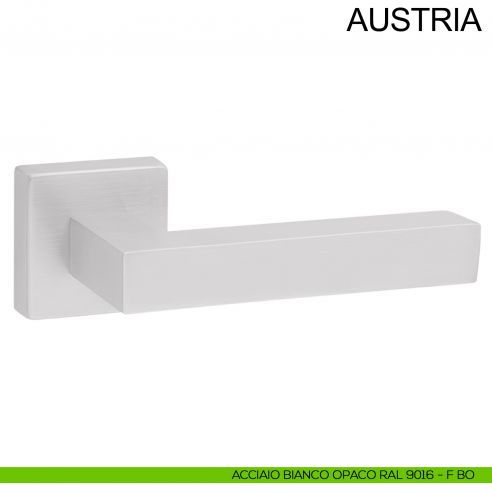 Maniglia in acciaio per porta Austria Fimet Inox bianco opaco RAL 9016