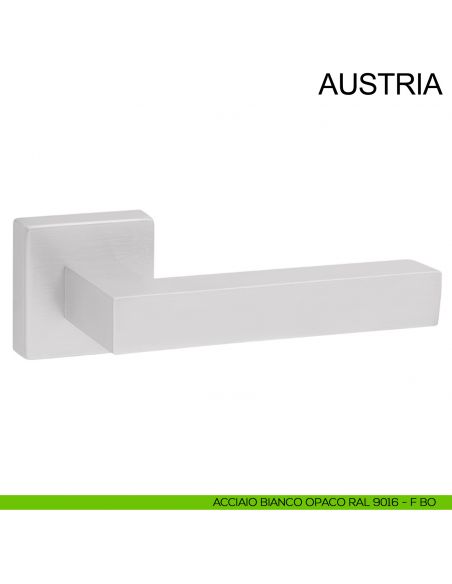 Maniglia in acciaio per porta Austria Fimet Inox bianco opaco RAL 9016