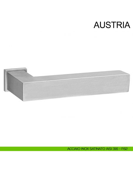 Maniglia in acciaio con rosetta mini per porta Austria Fimet Inox acciaio AISI 316