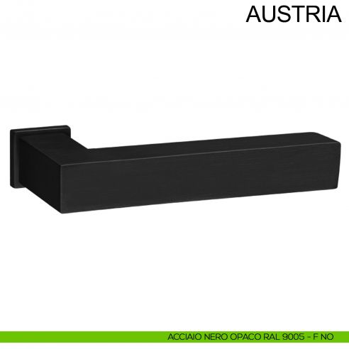 Maniglia in acciaio con rosetta mini per porta Austria Fimet Inox nero opaco RAL 9005