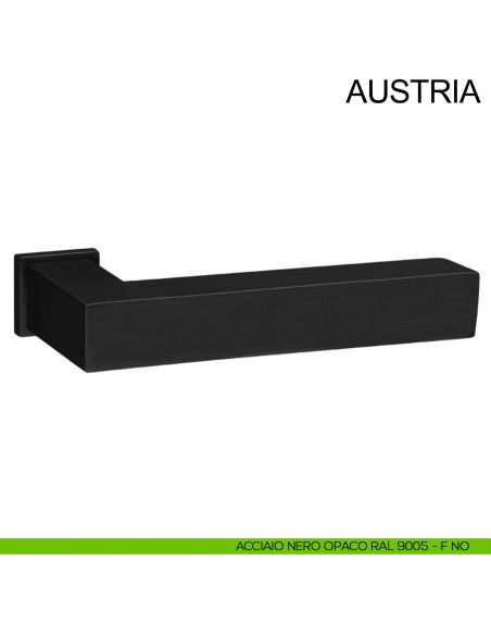 Maniglia in acciaio con rosetta mini per porta Austria Fimet Inox nero opaco RAL 9005