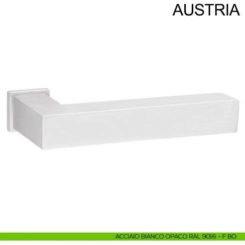 Maniglia in acciaio con rosetta mini per porta Austria Fimet Inox bianco opaco RAL 9016