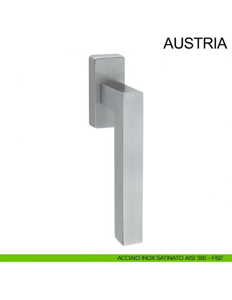 Maniglia in acciaio per finestra DK Austria Fimet Inox acciaio AISI 316