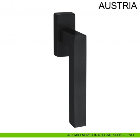 Maniglia in acciaio per finestra DK Austria Fimet Inox nero opaco RAL 9005