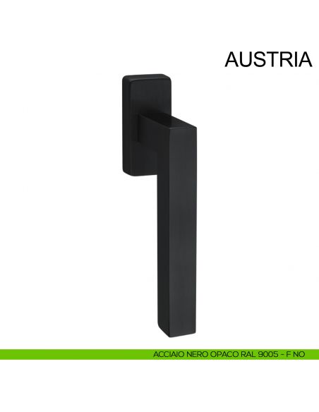 Maniglia in acciaio per finestra DK Austria Fimet Inox nero opaco RAL 9005