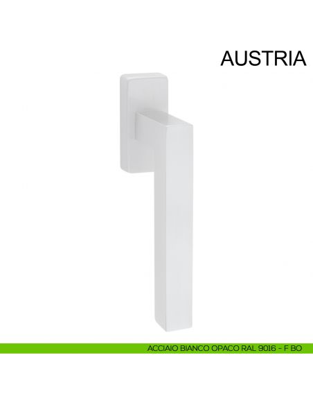 Maniglia in acciaio per finestra DK Austria Fimet Inox bianco opaco RAL 9016