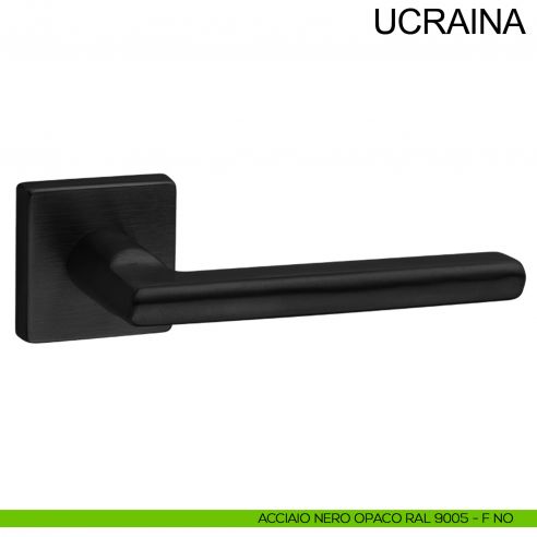Maniglia in acciaio per porta Ucraina Fimet Inox nero opaco RAL 9005