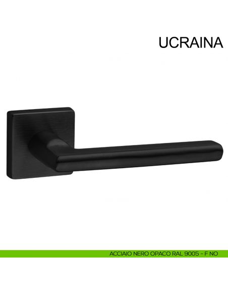 Maniglia in acciaio per porta Ucraina Fimet Inox nero opaco RAL 9005