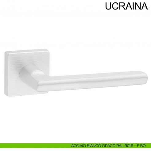 Maniglia in acciaio per porta Ucraina Fimet Inox bianco opaco RAL 9016