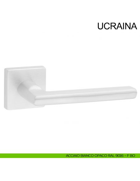 Maniglia in acciaio per porta Ucraina Fimet Inox bianco opaco RAL 9016