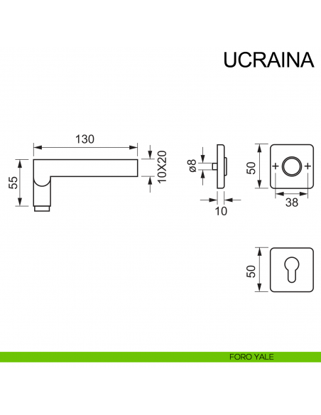 Maniglia in acciaio per porta Ucraina Fimet Inox disegno yale