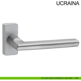 Maniglia in acciaio con rosetta rettangolare per porta Ucraina Fimet Inox 2