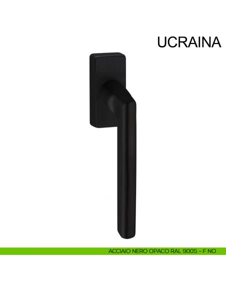 Maniglia in acciaio per finestra DK Ucraina Fimet Inox nero opaco RAL 9005