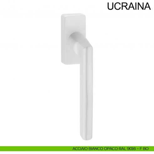 Maniglia in acciaio per finestra DK Ucraina Fimet Inox bianco opaco RAL 9016