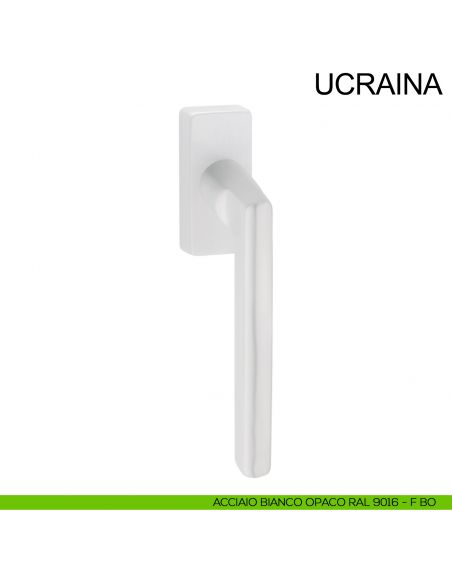 Maniglia in acciaio per finestra DK Ucraina Fimet Inox bianco opaco RAL 9016