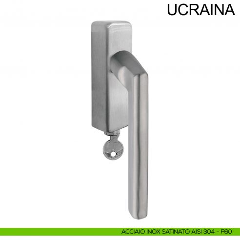 Maniglia con chiave per finestra in acciaio DK Ucraina Fimet Inox acciaio AISI 304