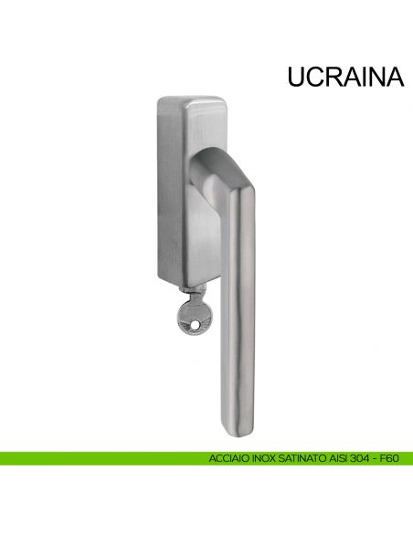 Maniglia con chiave per finestra in acciaio DK Ucraina Fimet Inox acciaio AISI 304