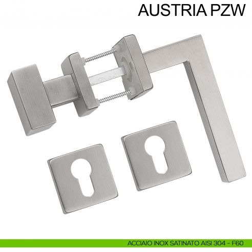 Maniglia in acciaio e pomolo fisso foro yale Austria PZW Fimet Inox acciaio AISI 304